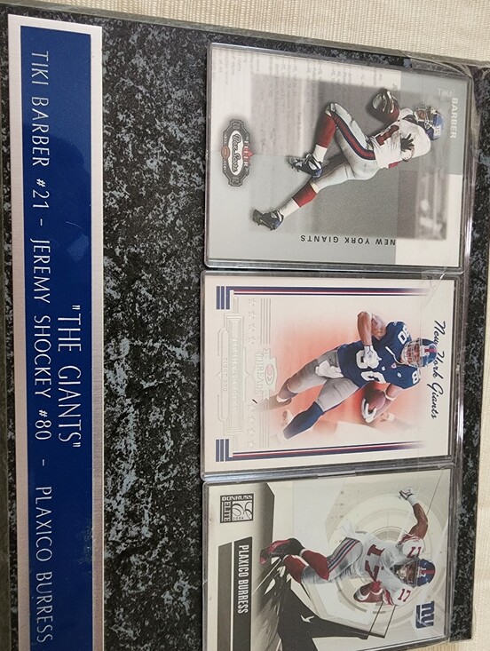 Other - Collectible N Y Giants Football Card Display Plaque - Marble Look